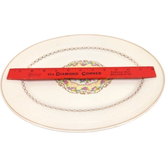 Vintage American Limoges Delight Oval Dinner Platter 22K Gold On Rim - 13.5x10 - Picture 5 of 7